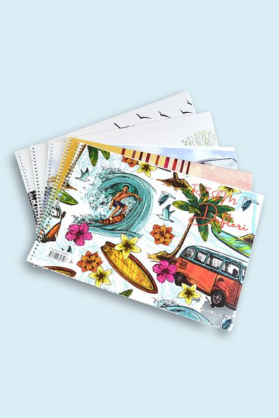 Kids Like 25x35 Cardboard Cover Spiral 15 Sheets Picture Notebook