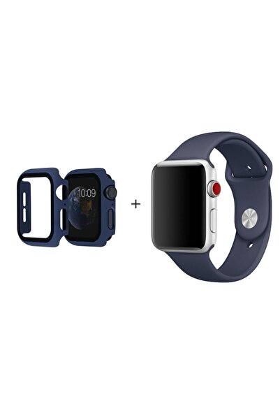 Dolia Apple Watch 1.2.3.4.5.6.se Nesil 44 Mm M/l Uyumlu Beden Mavi Silikon Ko...