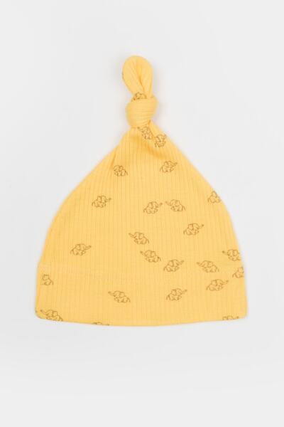 BabyCosy Organik Modal Fil Desenli Şapkalı 3'lü Bebek Takım Set