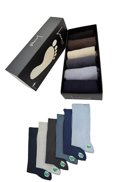 Leement socks Ανδρικές 6 ζευγάρια καλοκαιρινές κλασικές κάλτσες μπαμπού χωρίς ραφές
