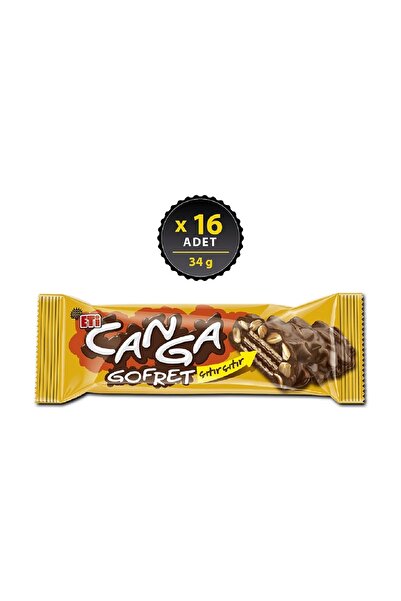 Eti Canga Çikolatalı Yer Fıstık Kaplı Gofret 34 g x 16 Adet