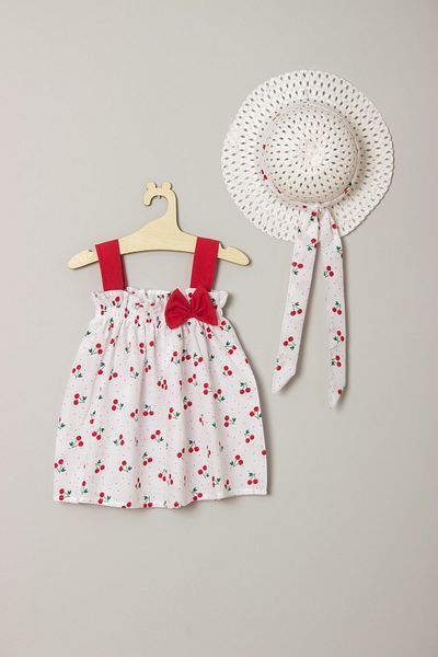 ADABEBEK New Season Ribbon Bow Cherry Dress