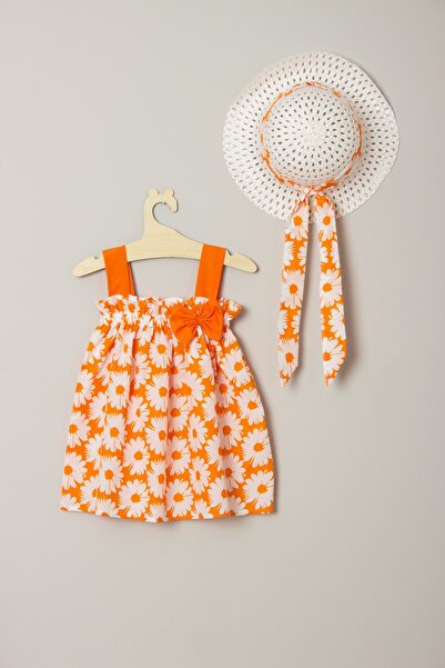 ADABEBEK Yeni Sezon Kurdelalı Fiyonklu Çiçekli Elbise