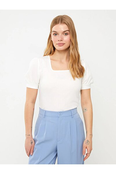 LC Waikiki Γυναικεία μπλούζα casual με τετράγωνο λαιμό και κοντομάνικο