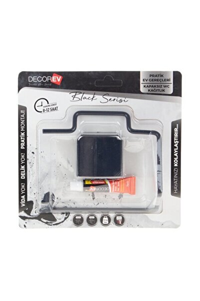 Kilci Home Decorev Μαύρη θήκη για ρολό τουαλέτας - Χωρίς κάλυμμα, DC-5056 0560