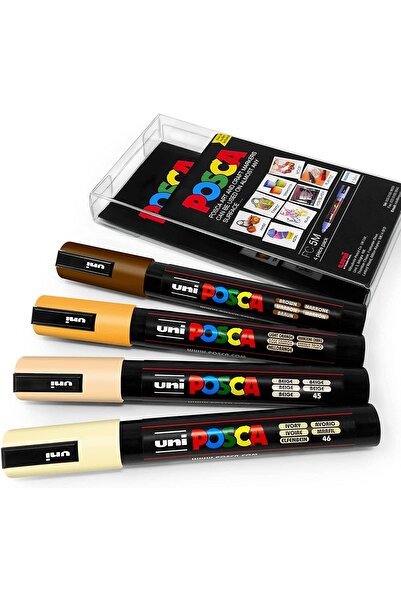 Uni Posca Marker Kalem Pc-5m (1.8-2.5mm) 4'lü Ten Rengi Set