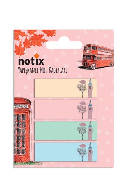 Umur Adhesive Paris-London Colored Bookmark 25 Sheets - (2 Pieces)