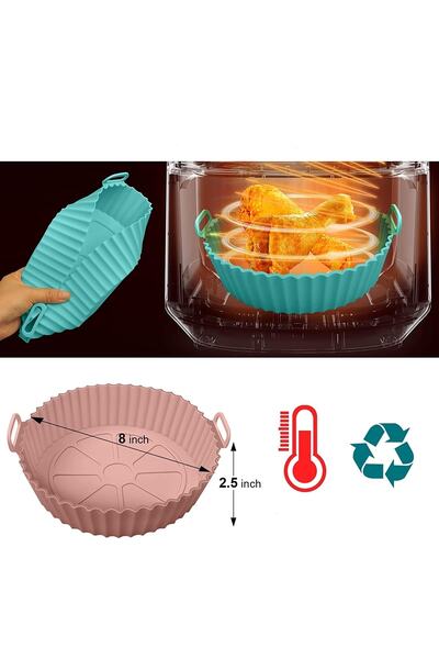 morponi 2-Piece Airfryer Silicone Cooking Bowl 20 Cm