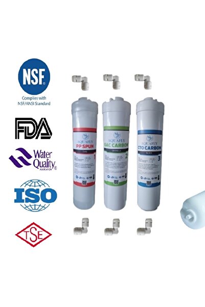 Filtre Dünyası Aquafly 12" Inline 3lü Su Arıtma Filtresi Kapalı Kasa Cihaz Uy...