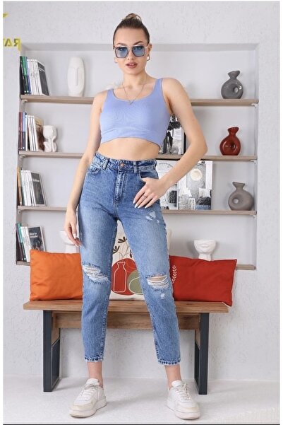 Rich Star Yırtık Mom Jean