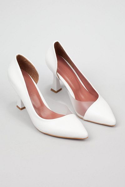 Adım Adım Pantofi cu toc de 10 cm, alb, lateral transparent