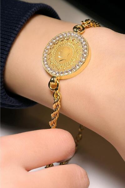 aytekgold 22 Ayar Çeyrekli Halat Bileklik