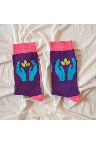 Planet Butik Purple Pink Socks