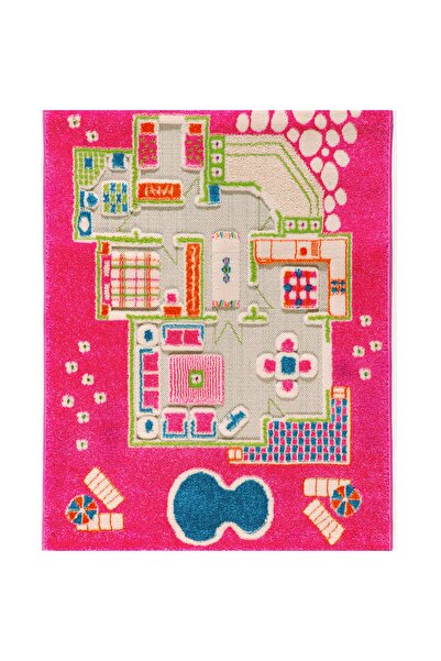 İVİ Evcilik Çocuk Odası Oyun Halısı 80x150 Cm