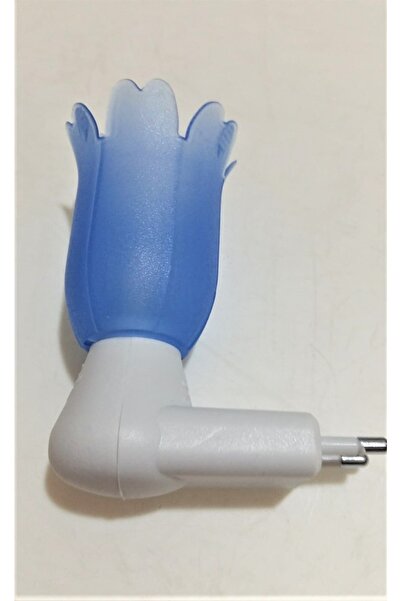 Genel Markalar Mavi Led Gece Lambası, Lale Çiçekli, Yumuşak Işık ve Sıcak Atm...