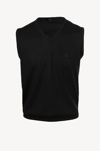 Ysf Men's Black V-Neck Classic Knitwear Sweater
