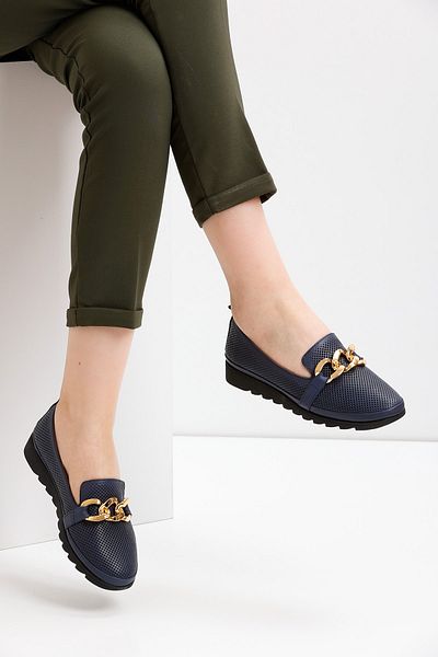 en7 Loafer din piele naturală pentru femei albastru marin 111