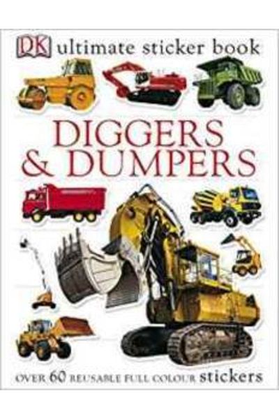 Dorling Kindersley كتاب ملصقات "الحفارات والمقالب"