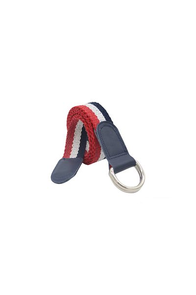 Anatolia Women's Leather 3cm Red White Navy Blue D Ring Woven Cotton Canvas Sport Denim Cloth Belt