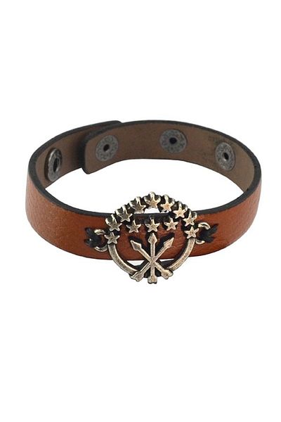 anahtarlıksepeti Snap Fastener Leather Adige Flag Bracelet