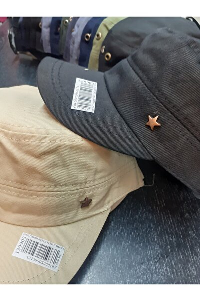 Kardelen Butik Denizli قبعة كاسترو للكبار للجنسين مع نجمة حديدية