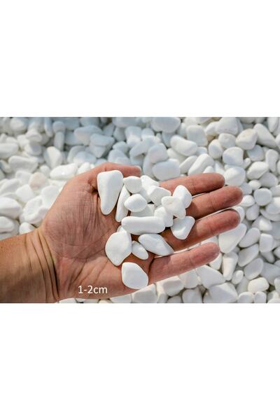 Asenya Beyaz Dolomit Taş 1 Kg 1-2 Cm Dere Çakıl Taşı Bahçe Süs Taşı Saksı Ter...