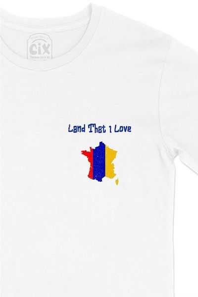 Cix Land That I Love Armenia Tricou alb imprimat cu design de buzunar