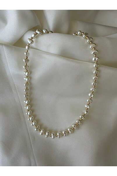 Pearl Heart Detailed Spark Plug Necklace