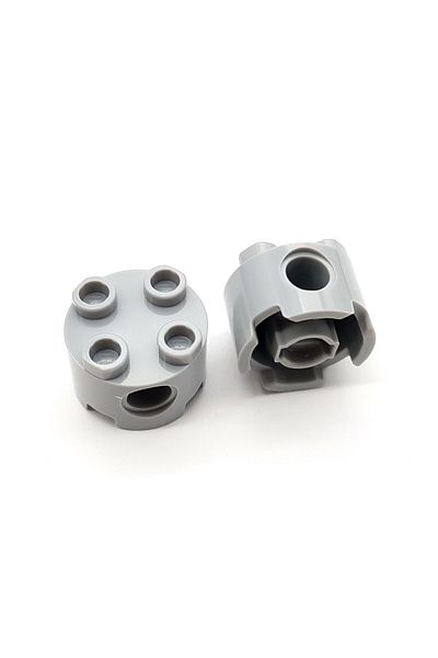 LEGO Original Creator Technic Brick Round 2 X 2 Pin Hole Round Brick Grey 4 Pieces Will Be Sent