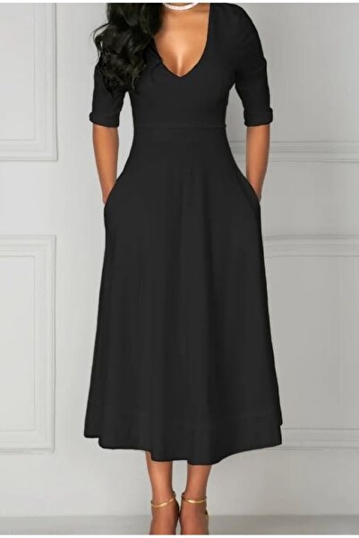 Ginza Dress V-Neck Classic Woven Fabric