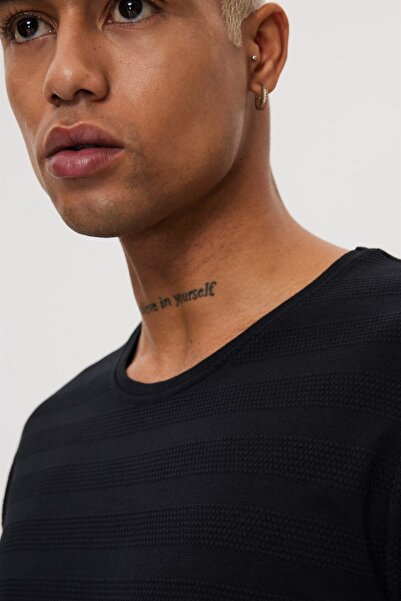 Lee Cooper Ανδρικό T-shirt Μαύρο 232 Lcm242060 Baines O λαιμόκοψη