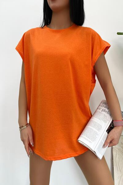 Pasage Oversize Crew Neck Casual Basic Sleeveless T-shirt