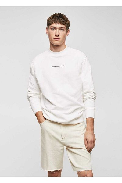 MANGO Man Hanorac din bumbac cu model