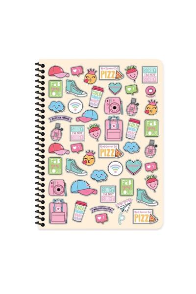 KESKİN COLOR 16x22 Cm 80 de coli Caiet cu copertă din plastic fără linii 60 d...