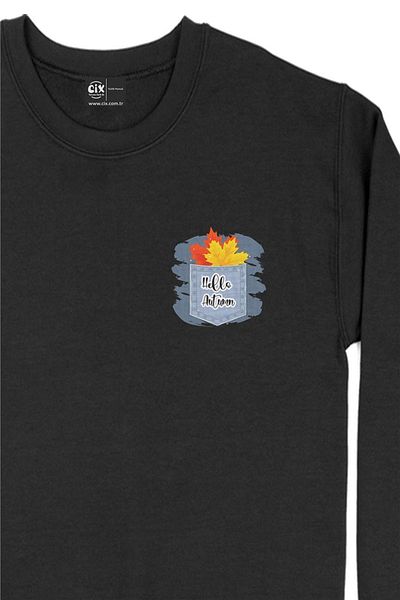Cix Hello Autumn Autumn Pocket Σχέδιο Φούτερ με στάμπα