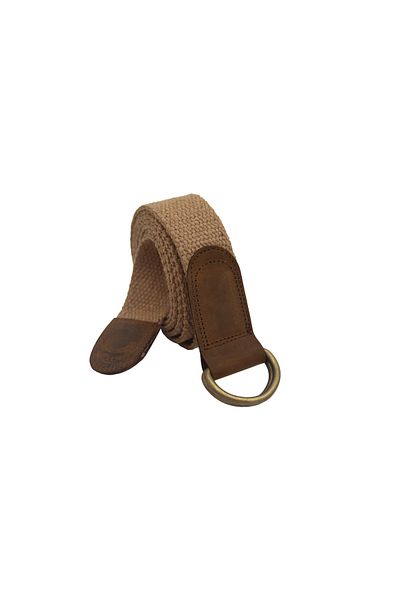 Anatolia Γυναικείο δερμάτινο 3cm Tan D Ring Antique πόρπη υφαντό βαμβακερό καμβά αθλητικό τζιν υφασμάτινη ζώνη