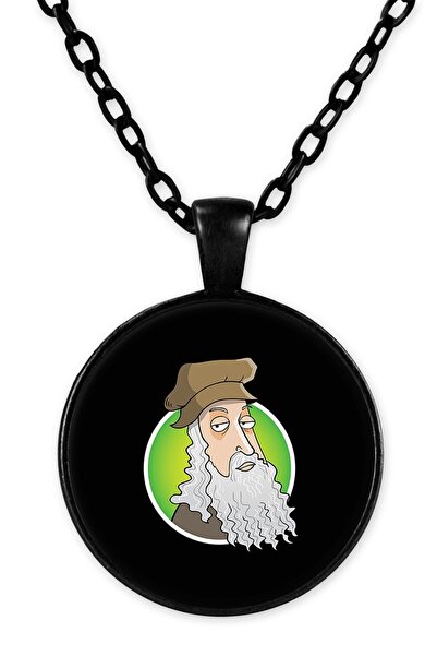 herotasarım قلادة ليوناردو دافنشي بسلسلة سوداء - Bll874