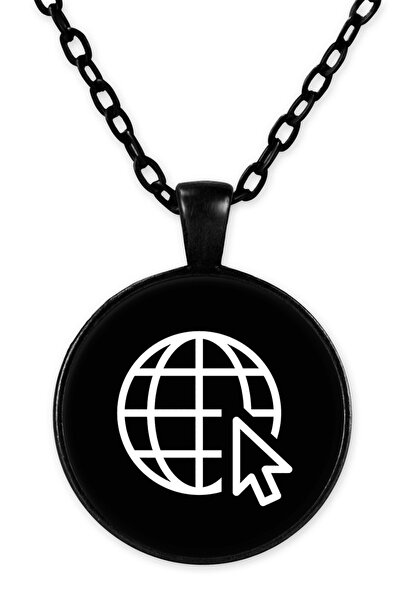 herotasarım قلادة الإنترنت بسلسلة سوداء - Bll2884