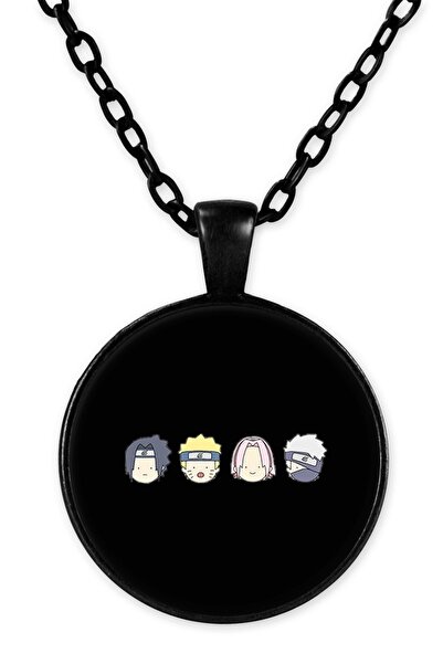 herotasarım قلادة سلسلة سوداء منقوشة من ناروتو اوزوماكي - Bll3002