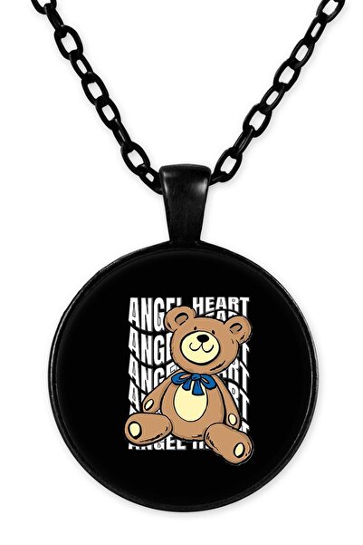 herotasarım قلادة سلسلة سوداء - قلب الملاك Bll3518