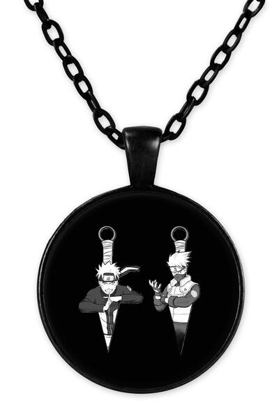 herotasarım قلادة ناروتو كاكاشي بسلسلة سوداء - Bll3627