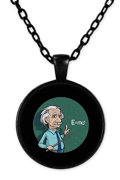 herotasarım ألبرت أينشتاين Bll1027 نموذج قلادة سلسلة سوداء