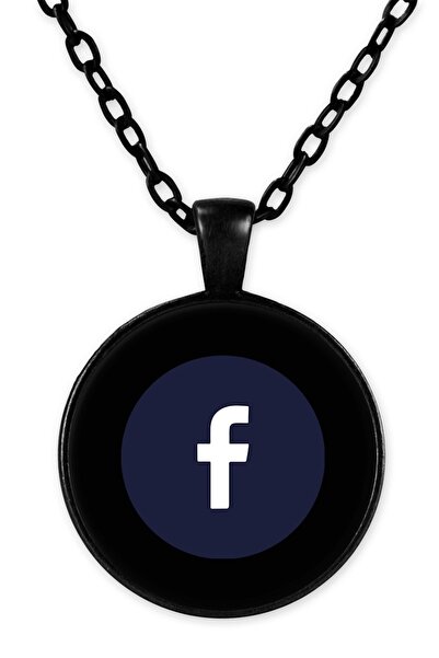 herotasarım قلادة فيسبوك بسلسلة سوداء - Bll1762