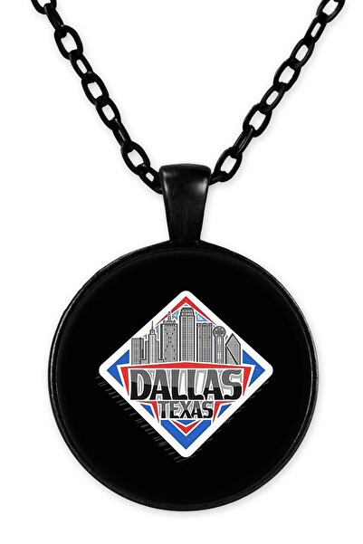 herotasarım قلادة دالاس تكساس بسلسلة سوداء - Bll2172