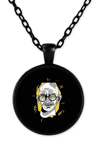 herotasarım قلادة غاندي بسلسلة سوداء - Bll983
