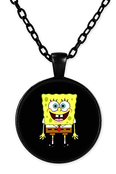 herotasarım قلادة سلسلة سبونج بوب باللون الأسود Bll2888
