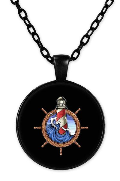 herotasarım قلادة سلسلة منارة سوداء - Bll2597