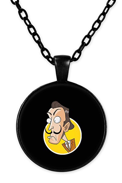 herotasarım سلفادور دالي Bll870 نموذج قلادة سلسلة سوداء