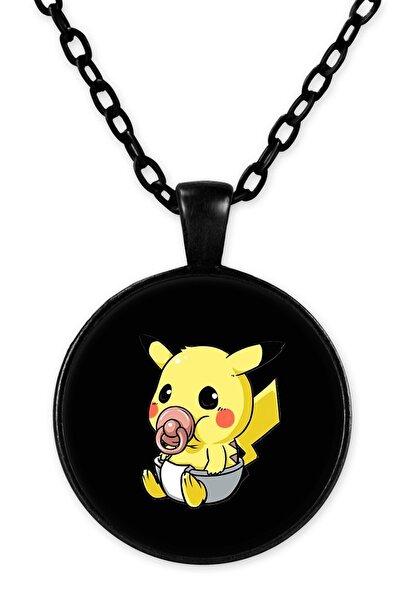 herotasarım قلادة سلسلة بيكاتشو سوداء - Bll2956