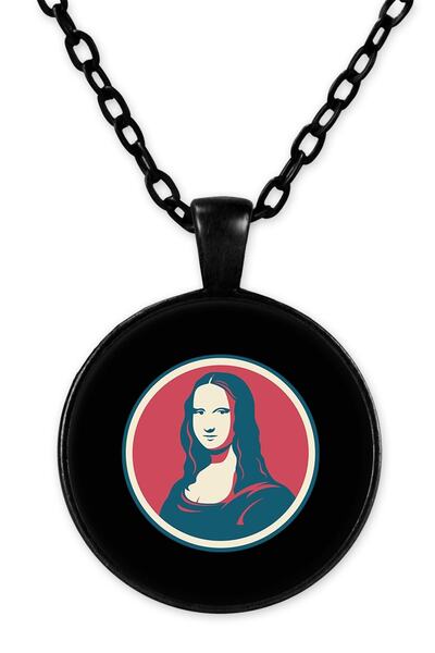 herotasarım قلادة سلسلة الموناليزا السوداء - Bll928